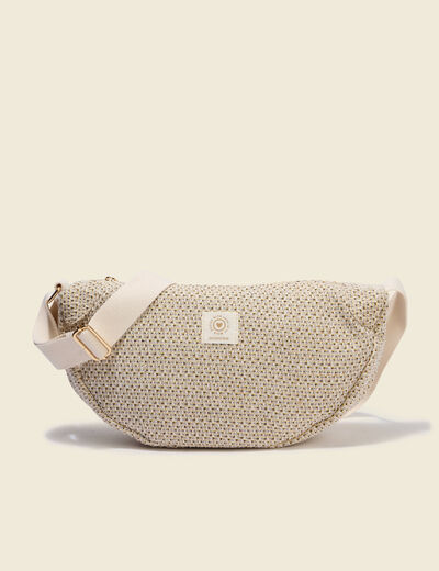 Sac bandouli&egrave;re avec doublure sable femme