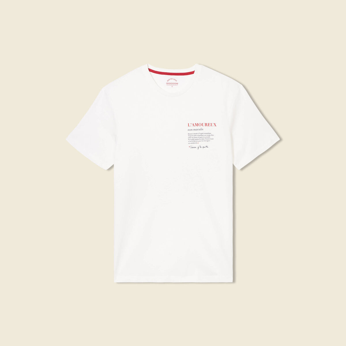 T-shirt manches courtes ecru homme