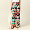 Pantalon large fluide orange femme
