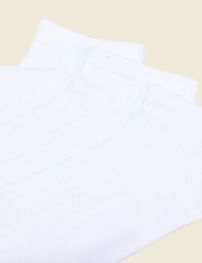 Lot 3 paires chaussettes blanc homme