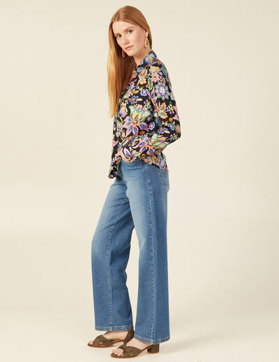 Chemise manches longues multicolore femme