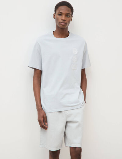 Bermuda en coton gris clair homme