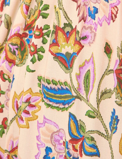 Robe longue droite fluide multicolore femme