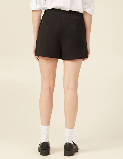 Jupe-short cargo avec boucle noir femme