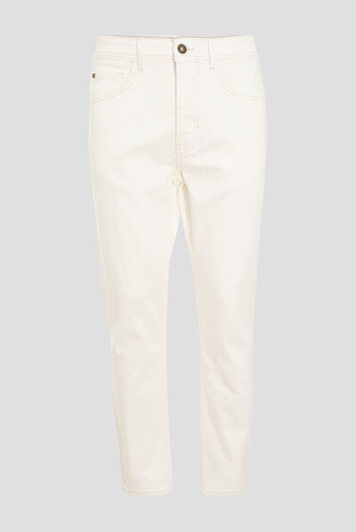 Jeans tapered détails destroy denim blanc homme