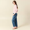 Polo ray&eacute; manches longues blanc femme