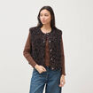 Gilet sans manches r&eacute;versible marron chocolat femme