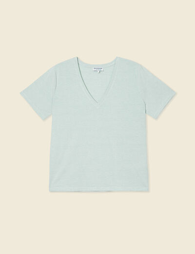T-shirt manches courtes vert clair femme