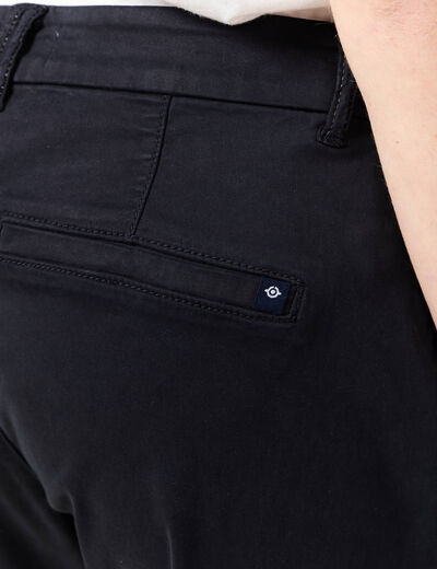 Pantalon chino cigarette bleu foncé femme