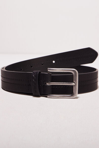 Ceinture embossée noir homme