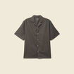 Chemise boyfriend manches courtes vert fonc&eacute; homme