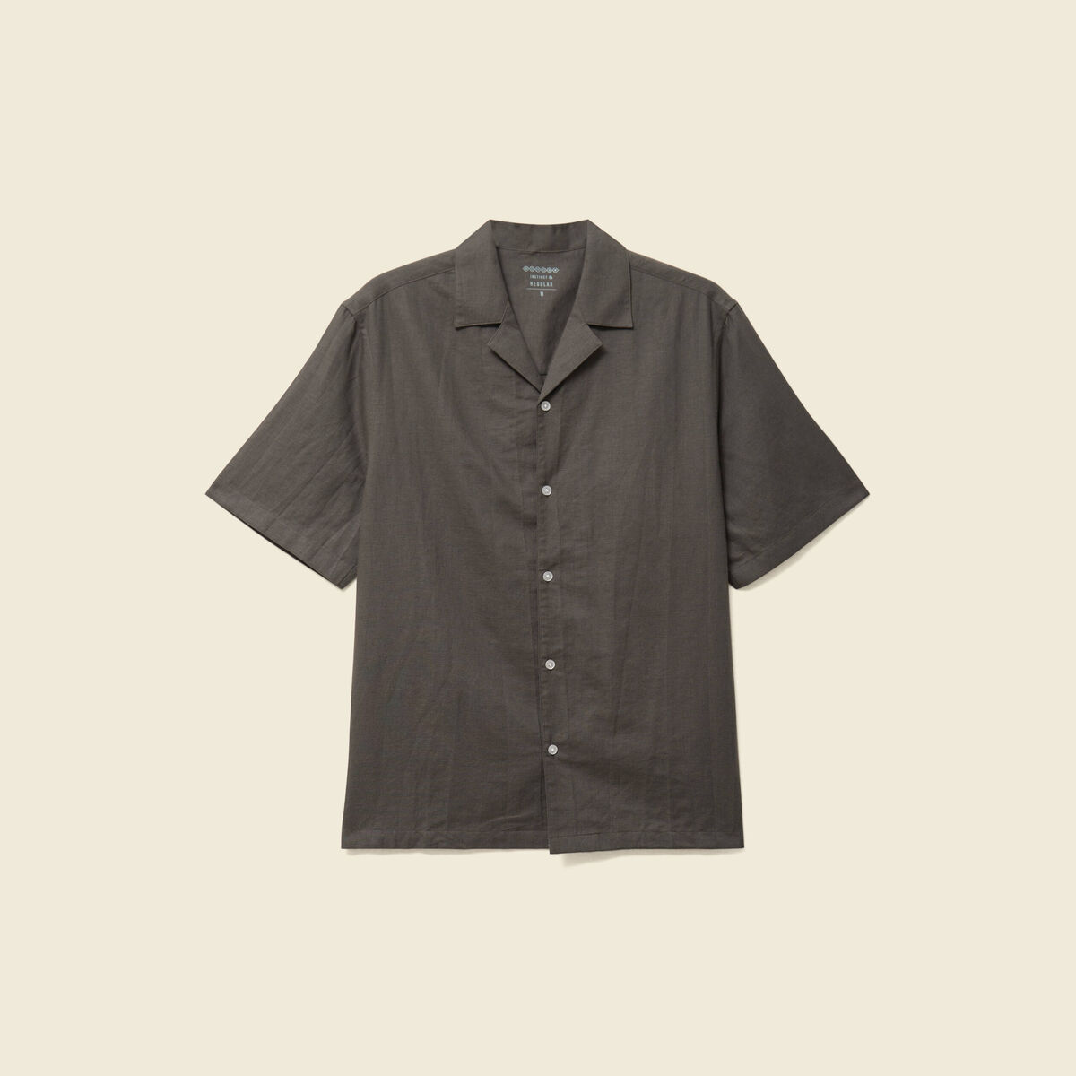 Chemise boyfriend manches courtes vert fonc&eacute; homme