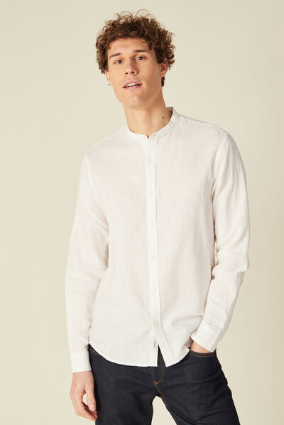 Chemise manches longues ecru homme