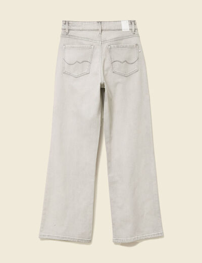 Jeans large taille haute denim gris clair femme