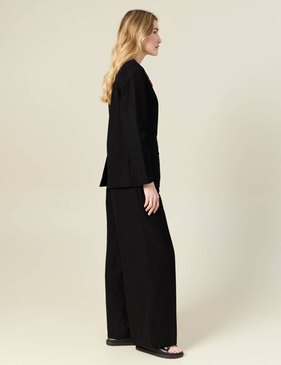 Veste blazer manches longues noir femme