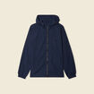 Coupe-vent zippé à capuche bleu marine homme