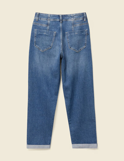 Pantalon mom taille haute 7/8ème denim denim stone femme