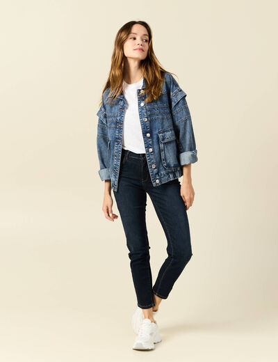 Jeans Vanessa - slim taille basse 7/8ème denim brut femme