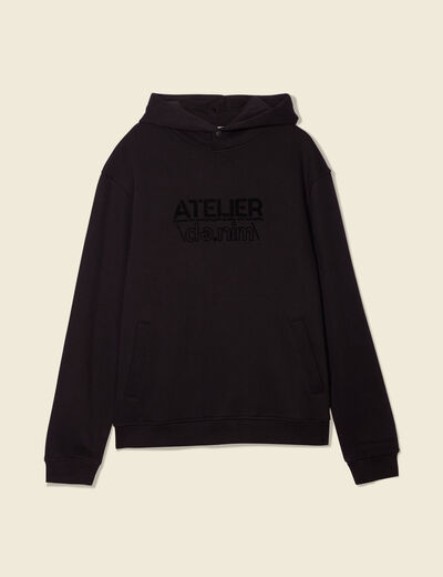 Sweat oversize à capuche noir homme