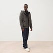 Parka courte &agrave; capuche vert kaki homme