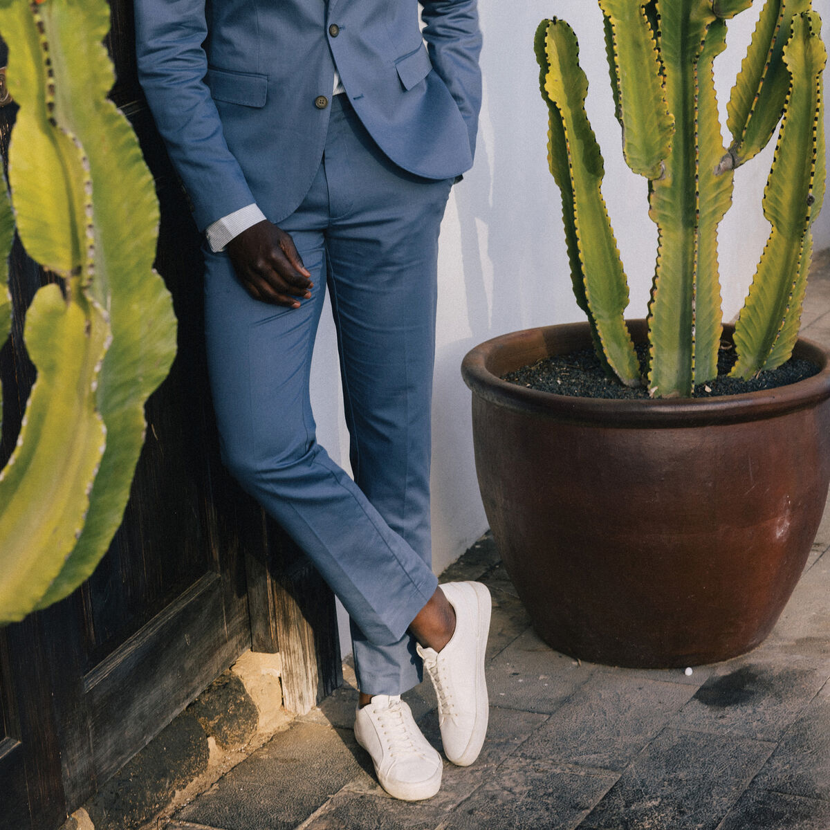 Pantalon chino bleu foncé homme
