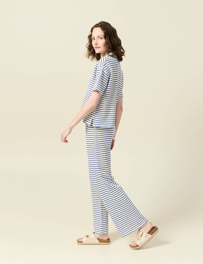 Polo manches courtes ecru femme