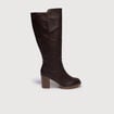 Bottes &agrave; talon marron fonc&eacute; femme