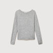 Pull manches longues col bateau gris femme
