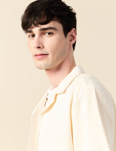 Chemise manches courtes ecru homme