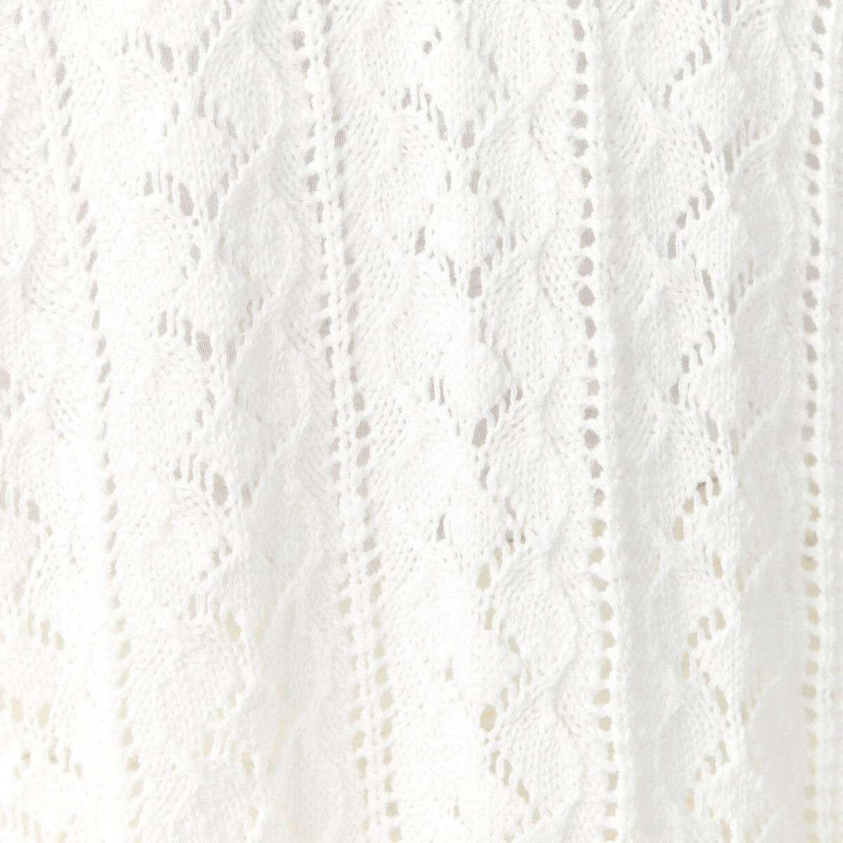 Gilet long ajouré ecru femme