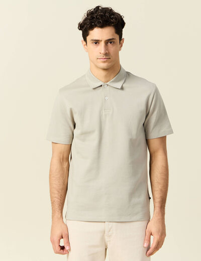 Polo manches courtes beige homme