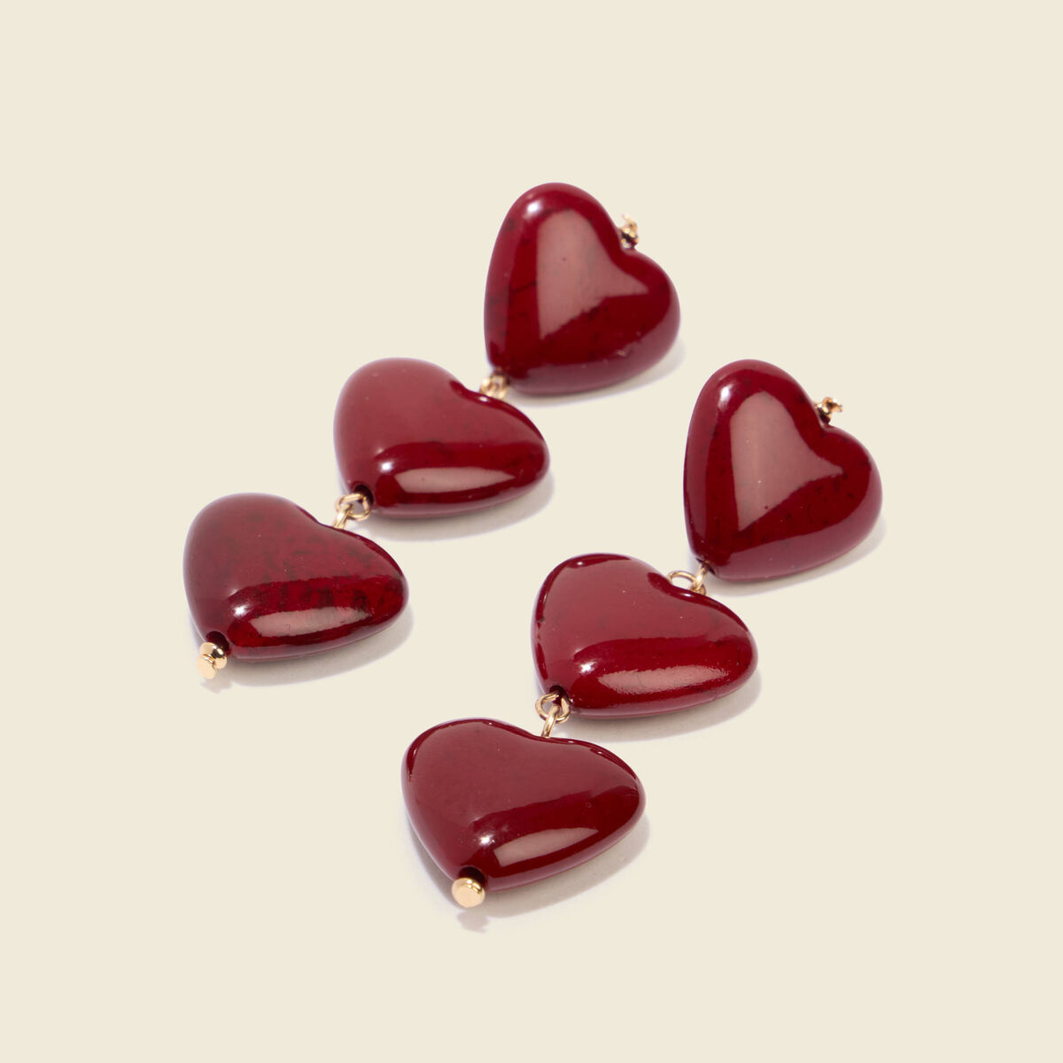 Boucles d'oreilles rouge fonc&eacute; femme