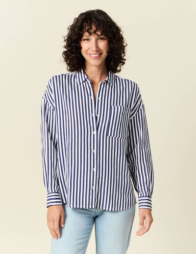 Chemise manches longues bleu ciel femme