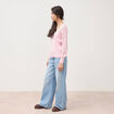Pull manches longues rose pastel femme
