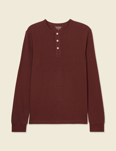 T-shirt manches longues bordeaux homme