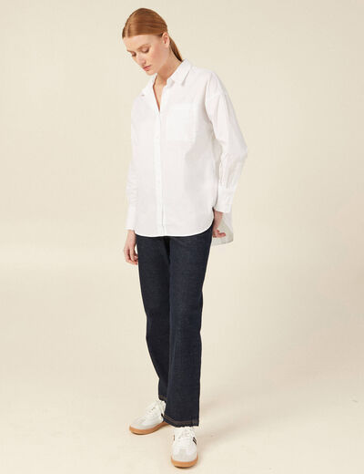 Chemise manches longues blanc femme