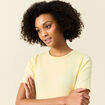 T-shirt manches courtes jaune pastel femme