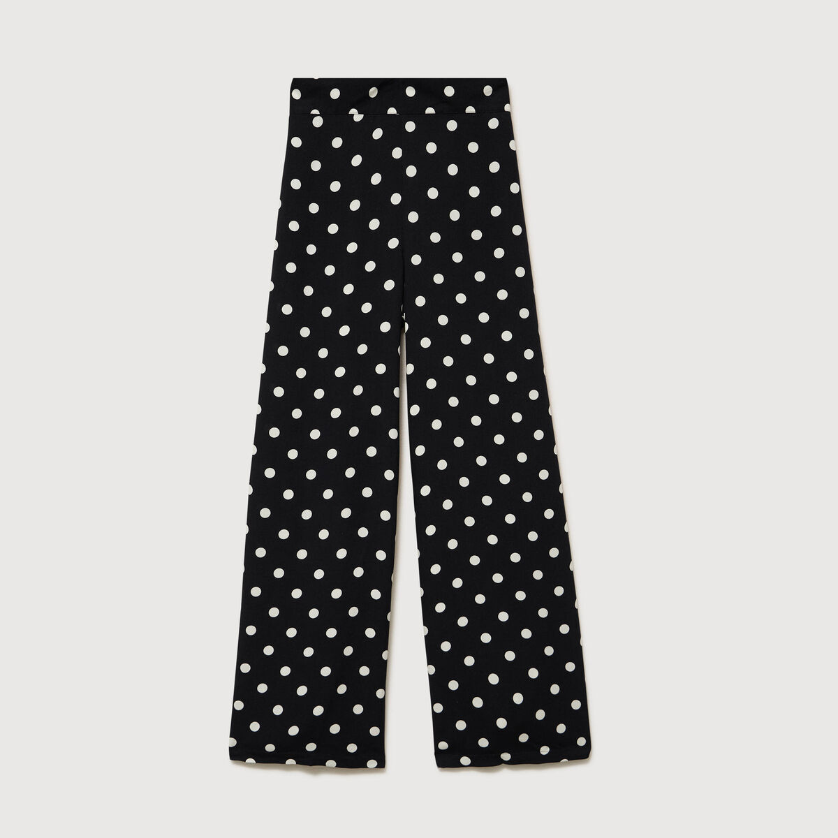 Pantalon large taille haute noir femme