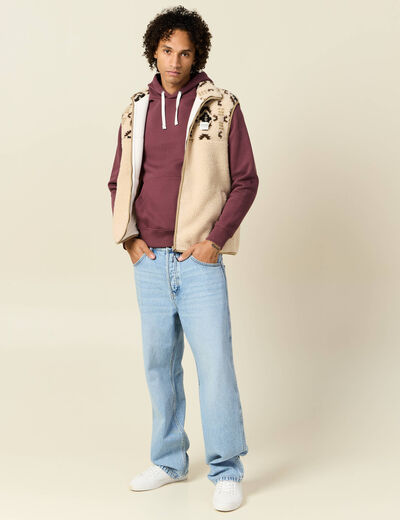 Gilet sans manches zippé ecru homme