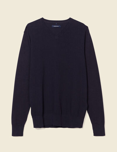 Pull manches longues bleu foncé homme