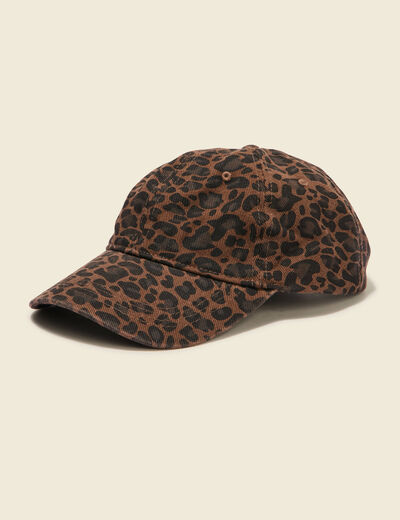 Casquette en coton marron foncé femme