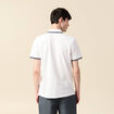Polo cintr&eacute; en coton manches courtes blanc homme
