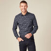 Chemise à manches longues bleu marine homme