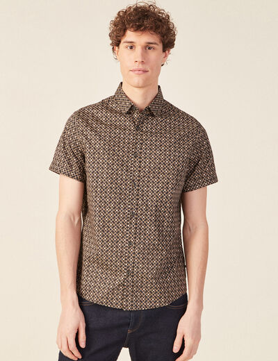 Chemise éco-responsable marron homme