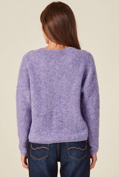 Pull éco-responsable violet femme