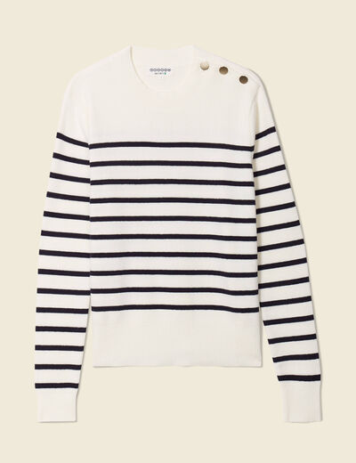 Pull éco-responsable ecru femme