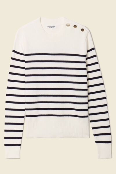 Pull éco-responsable ecru femme