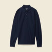 Polo manches longues en coton bleu marine homme