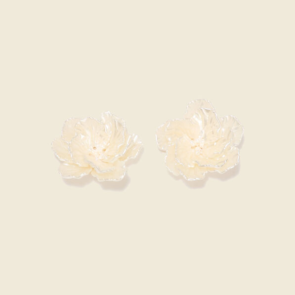 Boucles d'oreilles clous ecru femme