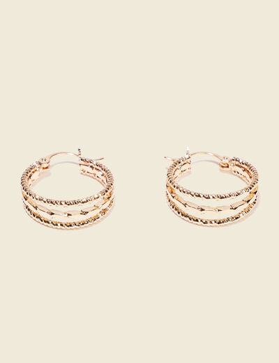 Boucles d'oreilles créoles couleur or femme